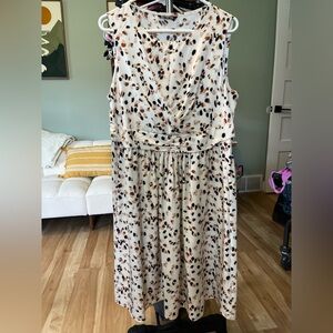 BloomChic Cream Maxi Dress with Brown & Black Spot Print
